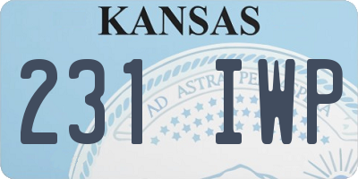 KS license plate 231IWP