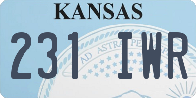KS license plate 231IWR