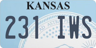KS license plate 231IWS