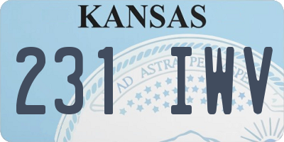 KS license plate 231IWV
