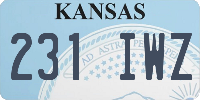 KS license plate 231IWZ