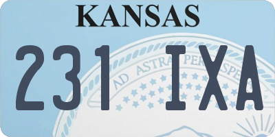 KS license plate 231IXA