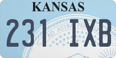 KS license plate 231IXB