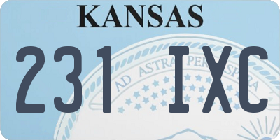 KS license plate 231IXC
