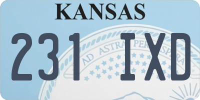 KS license plate 231IXD