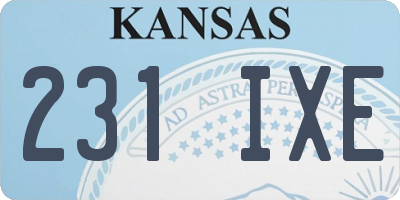 KS license plate 231IXE