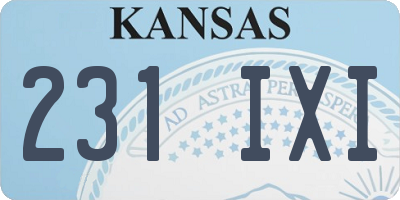 KS license plate 231IXI