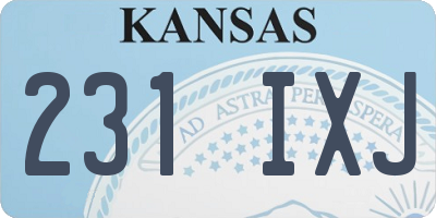 KS license plate 231IXJ