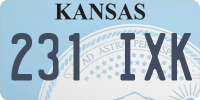 KS license plate 231IXK