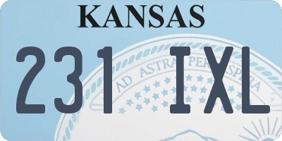 KS license plate 231IXL