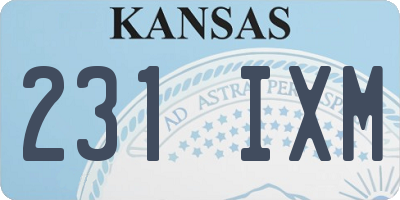KS license plate 231IXM