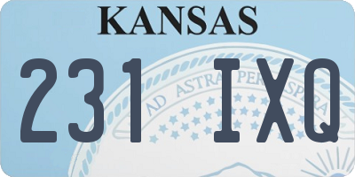 KS license plate 231IXQ