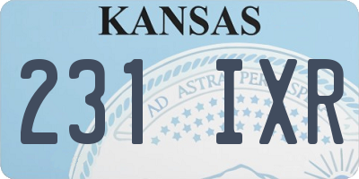 KS license plate 231IXR
