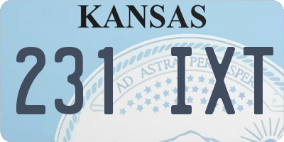 KS license plate 231IXT