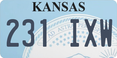 KS license plate 231IXW