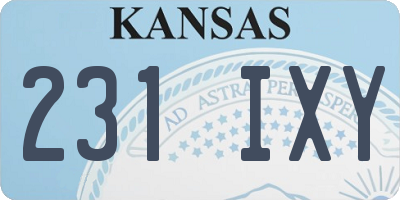 KS license plate 231IXY