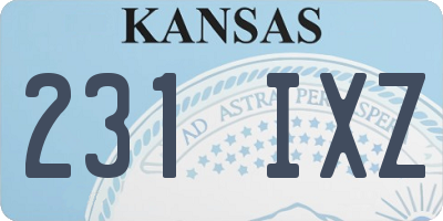 KS license plate 231IXZ