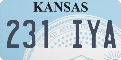 KS license plate 231IYA