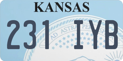 KS license plate 231IYB