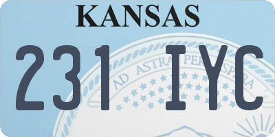 KS license plate 231IYC