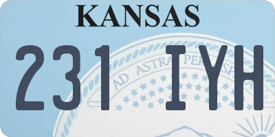 KS license plate 231IYH