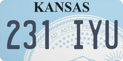 KS license plate 231IYU