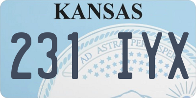 KS license plate 231IYX