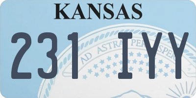 KS license plate 231IYY