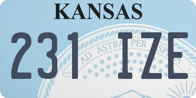 KS license plate 231IZE