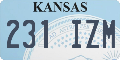 KS license plate 231IZM