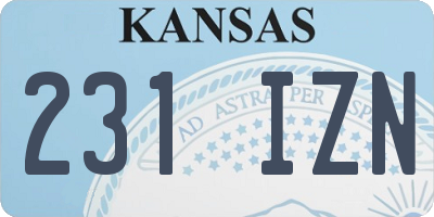 KS license plate 231IZN