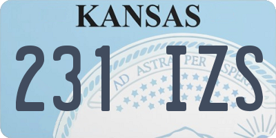 KS license plate 231IZS