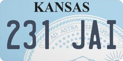 KS license plate 231JAI