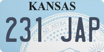 KS license plate 231JAP