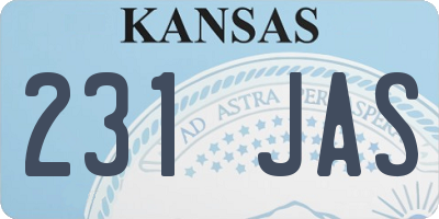 KS license plate 231JAS