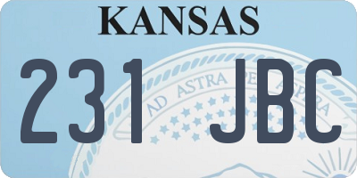KS license plate 231JBC