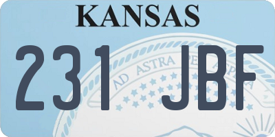 KS license plate 231JBF