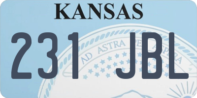 KS license plate 231JBL