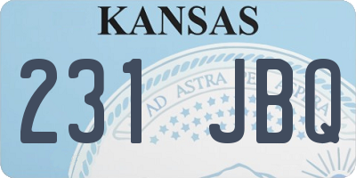 KS license plate 231JBQ