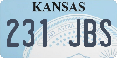 KS license plate 231JBS