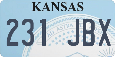 KS license plate 231JBX
