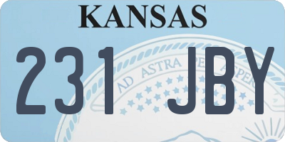 KS license plate 231JBY