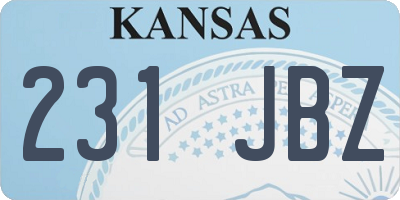 KS license plate 231JBZ