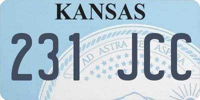 KS license plate 231JCC