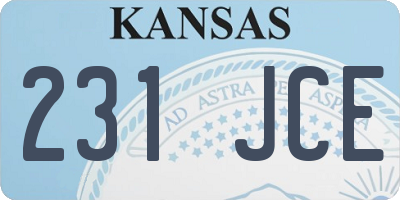 KS license plate 231JCE