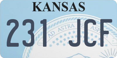 KS license plate 231JCF