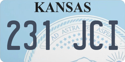 KS license plate 231JCI