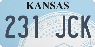 KS license plate 231JCK