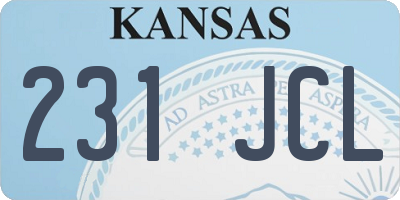 KS license plate 231JCL