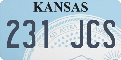 KS license plate 231JCS